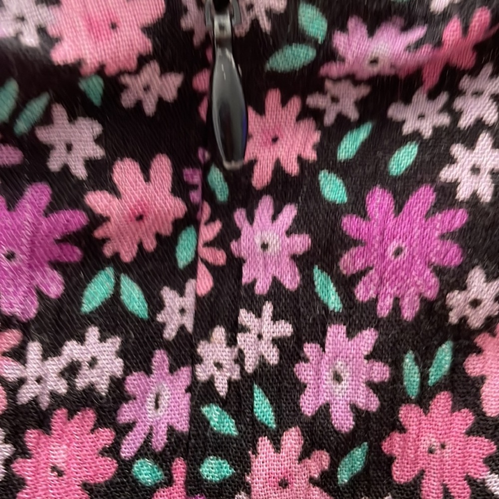 Fashion Bug 16 super cute black dress attached floral cover mini pink flowers - Picture 6 of 9